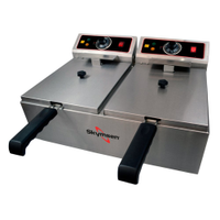 Fritadeira Elétrica 2 Cubas 5 Litros Cada Skymsen Inox 220v