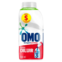 Sabão Líquido Omo Concentrado Lavagem Perfeita Refil 500ml - Embalagem com 12 Unidades