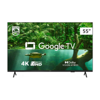 Smart TV LED 55" Ultra HD 4K Philips 55PUG7408/78 com Google TV, Comando de Voz, Wi-Fi, USB, Dolby Vision/Atmos, VRR/ALLM e Bluetooth