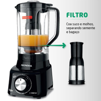 Liquidificador Mondial Turbo, 900W, Preto - L900 - 220V