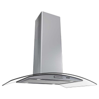 Coifa Ilha 90cm Vidro Curvo Fogatti Inox - 110V