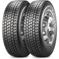 Kit 2 Pneu Pirelli Aro 22.5 295/80R22.5 152/148M Fórmula Trac II Borrachudo