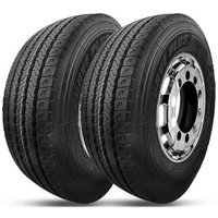 Kit 2 Pneu Aro 22.5 295/80R22.5 Xbri Curve Plus F1 152/149L 18PR Liso Rodoviário