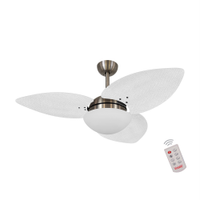 Ventilador de Teto Kovalski Bronze 3 Pás Palmae Branco 127V com Controle