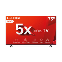 Smart TV 75" Ultra HD 4K LG 75UT8050PSA com Processador a5 Ger7 AI, Alexa/Chromecast Integrado, Wi-Fi, Bluetooth e HDMI