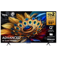 Smart TV 55" QLED 4K TCL 55C655 com Processador AIPQ, Google TV, HDR10+, Wi-Fi Dual Band, Bluetooth Integrado, Google Assistente, Dolby Vision e Atmos