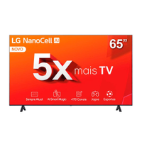 Smart TV 4K 65" LG NanoCell 65NANO80T com Processador a5 Ger7 AI, Hub de Esportes, Alexa/Chromecast integrado, webOS 24 e Controle Smart Magic