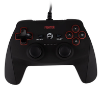 Controle Gamer Maxprint - Para PC, Double Shock Fighter, USB 2.0, Preto