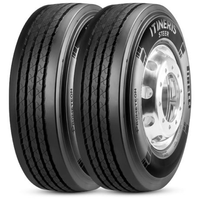 Kit 2 Pneu Aro 22.5 295/80R22.5 Pirelli 152/148M TL Itineris Steer Liso Rodoviário