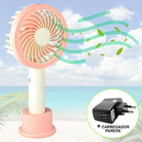 Mini Ventilador Portátil Recarregável + adaptador Rosa CBRN07295