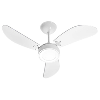 Ventilador de Teto Venti-Delta New Cristal Led com 3 Pás Transparente / Branco - 220V