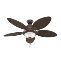 Ventilador de Teto Residencial Caribbean Breeze Vime Marrom Hunter Fan Oficial 220v - 110V