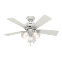 Ventilador de Teto Residencial Beacon Hill Branco Hunter Fan Oficial Ventilador de Teto Residencial Beacon Hill Hunter Fan Oficial 220v - 110V