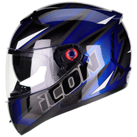 Capacete Moto Peels Icon Fast Azul Perolado Brilhante Com Viseira Solar - 58