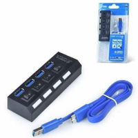 Hub Usb 3.0 4 Portas Com Switch E Led Indicador Suporta 1tb