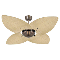 Ventilador de Teto Office Dunamis Bronze 4Pás Rattan Natural 110V - 110V