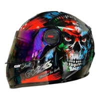 Capacete Moto Fw3 Caveira Viseira Cristal Fumê E Camaleão 58 - 58