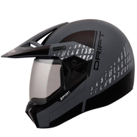 Capacete Bieffe 3 Sport Drift Preto Fosco Grafite Motocross - 56