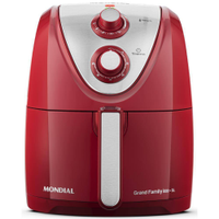 Fritadeira Elétrica Air Fryer Mondial Grand Family Inox AFN-50-RI 5L Vermelha - 127V - 110V