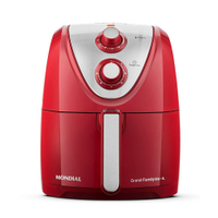 Fritadeira Elétrica Air Fryer Mondial Grand Family Inox AFN-50-RI 5L Vermelha - 127V - 110V