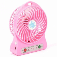 Mini Ventilador Portátil Mesa Usb Com 3 Vel Potente Rosa - Bivolt