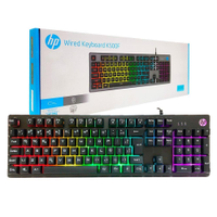 Teclado Gamer HP K500F, USB, Membrana, LED RGB, ABNT2, Preto