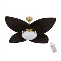 Ventilador de Teto Dormamu Dourado 4 Pás Tabaco 220V com Controle