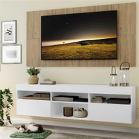 Rack com Painel para TV até 65" Suspenso com 2 Portas Londres Multimóveis Branco/Rustic