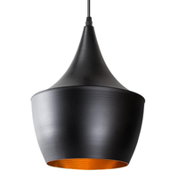 Luminária pendente Tom Dixon Beat Fat Balão Preto com interior cobre