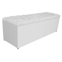 Calçadeira Estofada Liverpool 160 cm Queen Size Corano Branco - Amarena Móveis