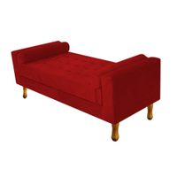 Recamier Baú Félix Queen Size 160cm Suede Vermelho - Amarena Móveis