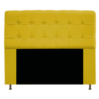 Cabeceira Estofada Mel 160 cm Queen Size Com Botonê Suede Amarelo - Amarena Móveis