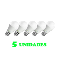 5 Lampadas Bulbo E27 15W Ed Bivolt Policarbonato Leitosa Branco