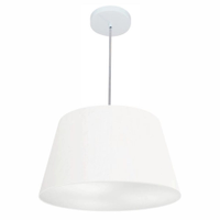 Pendente Cone Md-4021 Cúpula em Tecido 21-40x30cm Branco - Bivolt