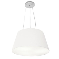 Pendente Cone Md-4001 Cúpula em Tecido 21-40x30cm Branco - Bivolt