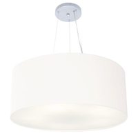 Pendente Cilíndrico Md-4135 Cúpula em Tecido 70x30cm Branco - Bivolt