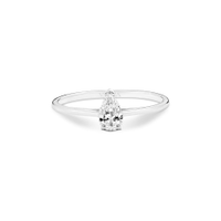 Anel Solitário Shapes em Ouro Branco 18k com Diamante Gota 0,30 ct