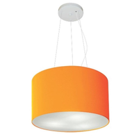 Pendente Cilíndrico Md-4009 Cúpula em Tecido 40x21cm Laranja - Bivolt