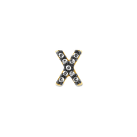 Brinco Único Letra X em Ouro Amarelo 18k com Diamantes