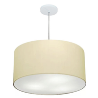 Pendente Cilíndrico Md-4215 Cúpula em Tecido 55x30cm Algodão Crú - Bivolt