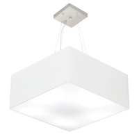 Pendente Quadrado Md-4199 Cúpula em Tecido 30-60x60cm Branco - Bivolt