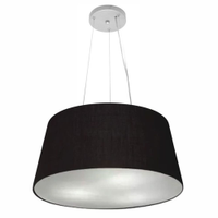 Pendente Cone Md-4048 Cúpula em Tecido 21-50x40cm Preto - Bivolt