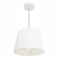 Pendente Cone Md-4240 Cúpula em Tecido 30/40x30cm Branco - Bivolt