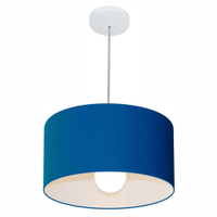 Pendente Cilíndrico Md-4031 Cúpula em Tecido 40x21cm Azul Marinho - Bivolt