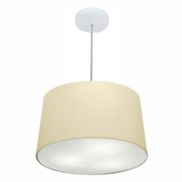 Pendente Cone Md-4156 Cúpula em Tecido 30/45x40cm Algodão Crú - Bivolt