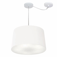 Pendente Cone Com Desvio Md-4281 Cúpula30/40x45cm Branco - Bivolt