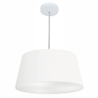 Pendente Cone Md-4050 Cúpula em Tecido 21-50x40cm Branco - Bivolt