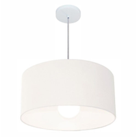 Pendente Cilíndrico Md-4206 Cúpula em Tecido 50x25cm Branco - Bivolt