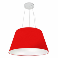 Pendente Cone Md-4141 Cúpula em Tecido 30-50x35cm Vermelho - Bivolt