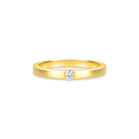 Anel Solitário Classic em Ouro Amarelo 18k com Diamante 0,09 ct